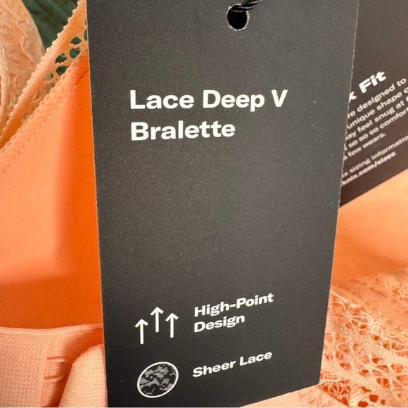 Knix Lace Deep Vneck Bralette Size XXL Honey Peach NWT - Picture 6 of 9